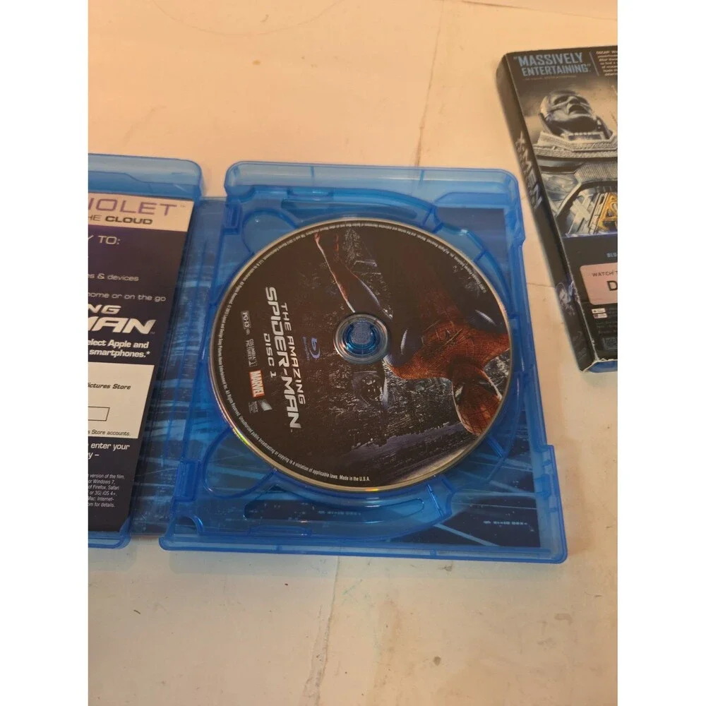 Marvel Superhero Blu ray Movie Lot The Amazing Spider Man and X Men Apocalypse